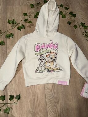 Disney Cream Bambi & Thumper Hoodie with Pink Logo